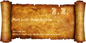 Matics Magdolna névjegykártya